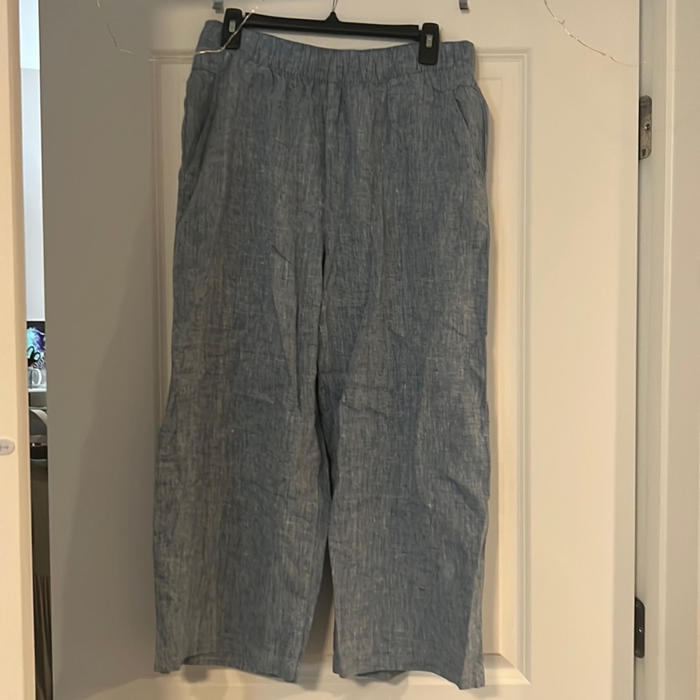 NWOT Large Cynthia Rowley Blue Linen Pants